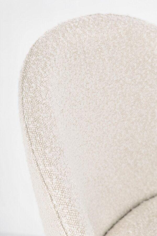 Set 2 scaune de bar alb/auriu din tesatura boucle Carry - imagine 7