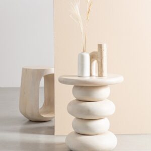 Masa laterala maro din lemn de mango Lopez