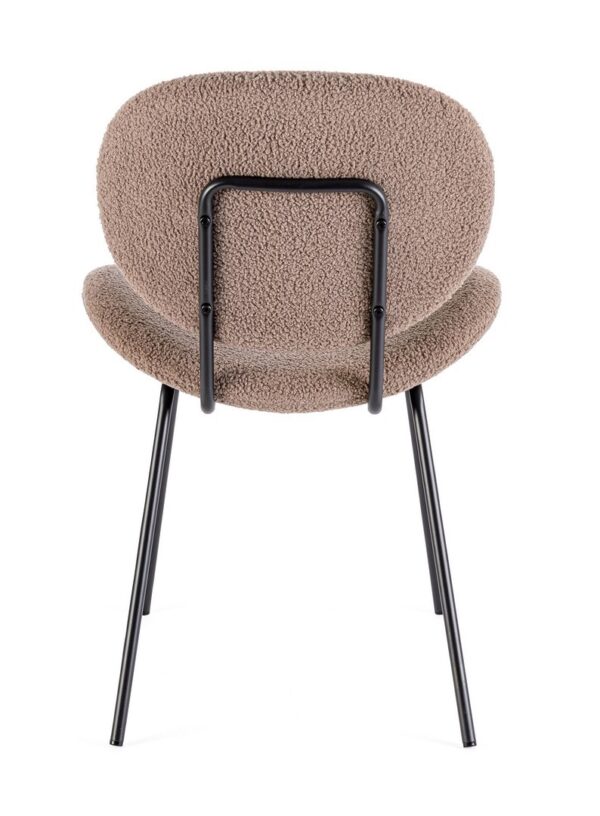 Set 2 scaune dining maro din tesatura boucle Maddie - imagine 6