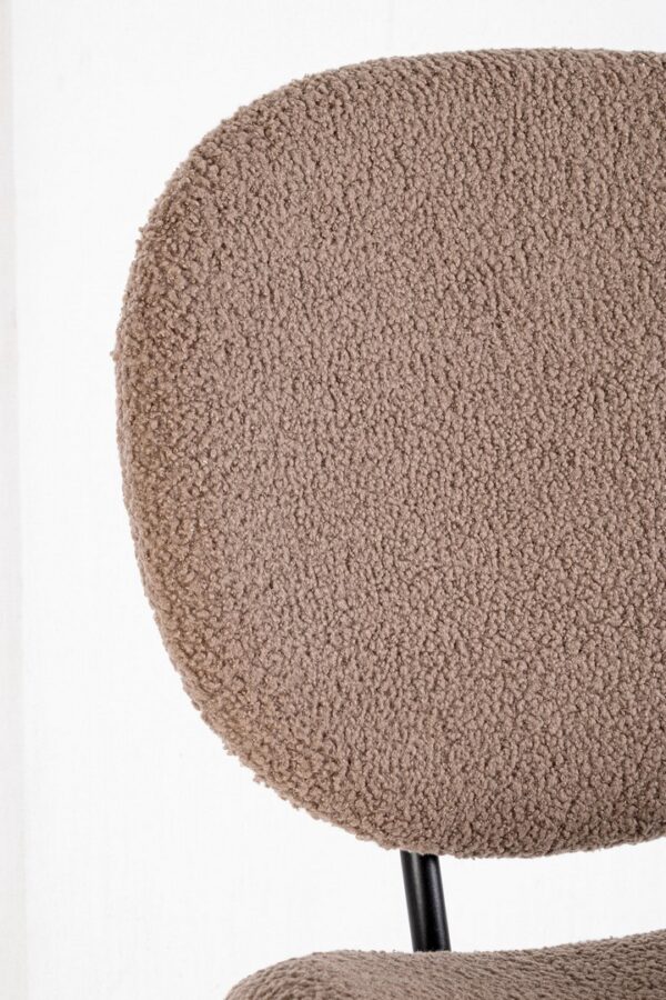 Set 2 scaune dining maro din tesatura boucle Maddie - imagine 7
