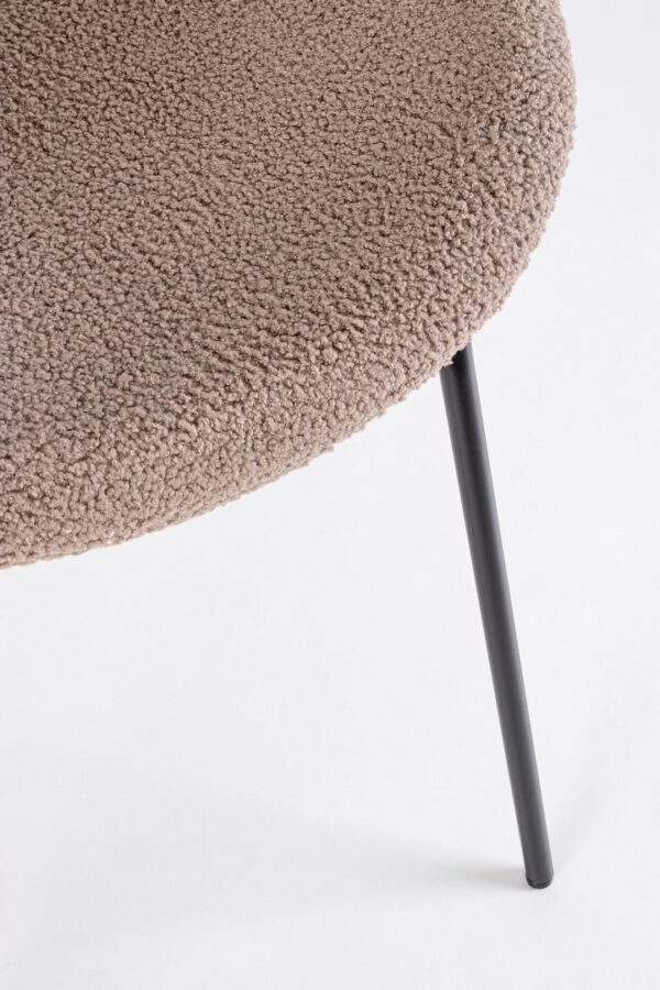 Set 2 scaune dining maro din tesatura boucle Maddie - imagine 8
