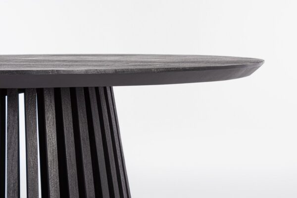 Masa dining rotunda neagra din lemn de mango Ø130 Odion - imagine 4