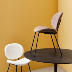 Masa dining rotunda neagra din MDF si otel Ø120 Bloom