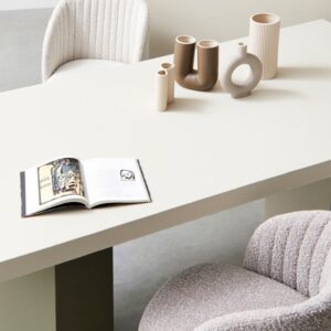 Set 2 scaune dining grej deschis din tesatura boucle Queen