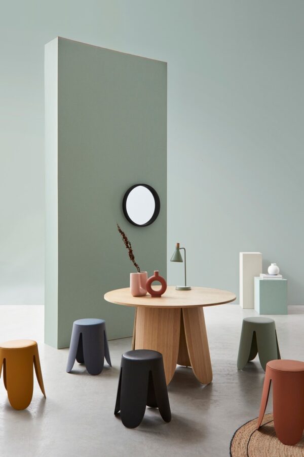 Masa dining rotunda bej natur din MDF Ø120 Jordyn - imagine 6