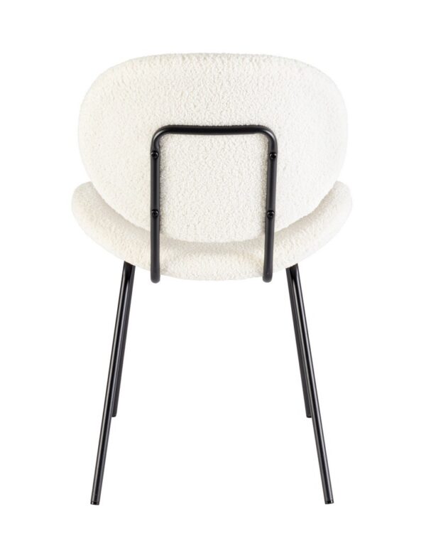 Set 2 scaune dining albe din tesatura boucle Maddie - imagine 6