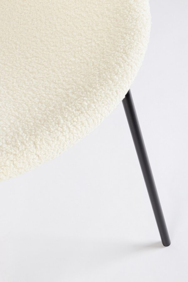 Set 2 scaune dining albe din tesatura boucle Maddie - imagine 10