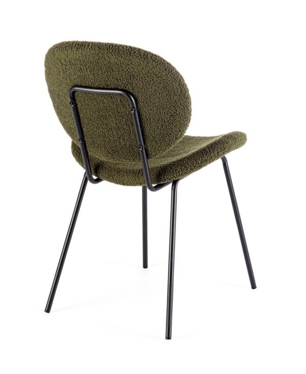 Set 2 scaune dining verzi din tesatura boucle Maddie - imagine 5