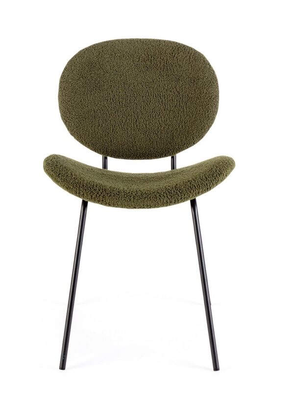 Set 2 scaune dining verzi din tesatura boucle Maddie - imagine 3