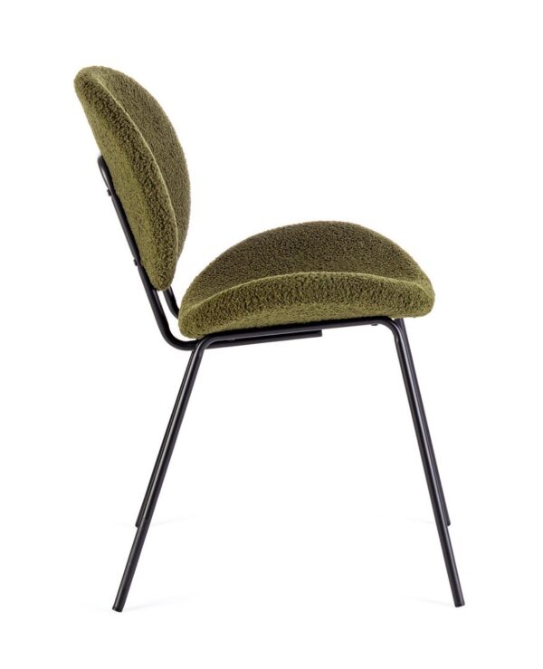 Set 2 scaune dining verzi din tesatura boucle Maddie - imagine 4