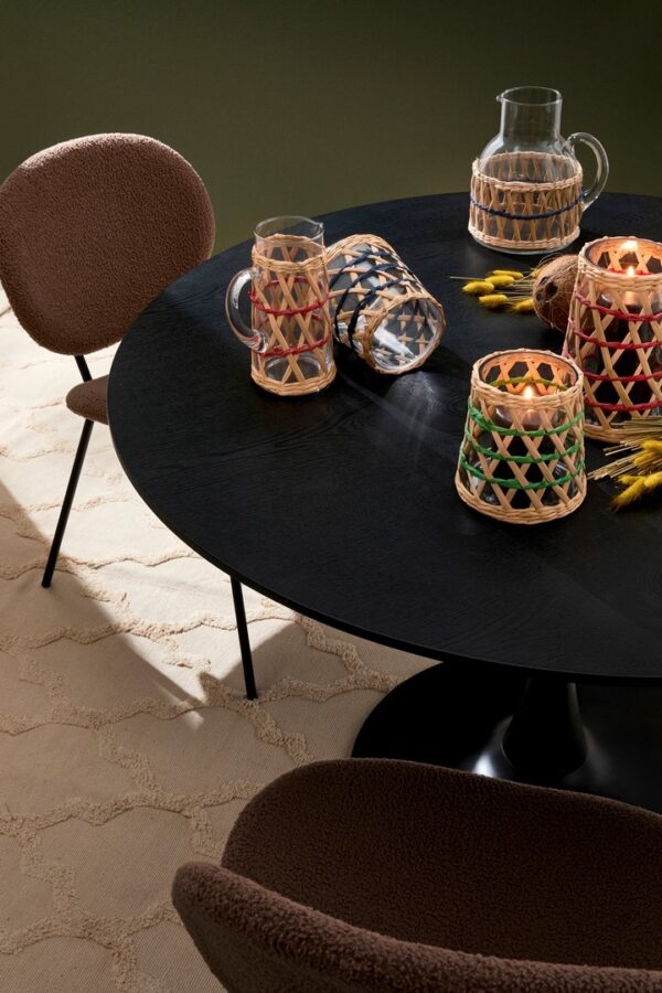 Set 2 scaune dining maro din tesatura boucle Maddie - imagine 11