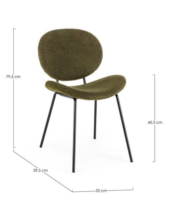 Set 2 scaune dining verzi din tesatura boucle Maddie - imagine 11