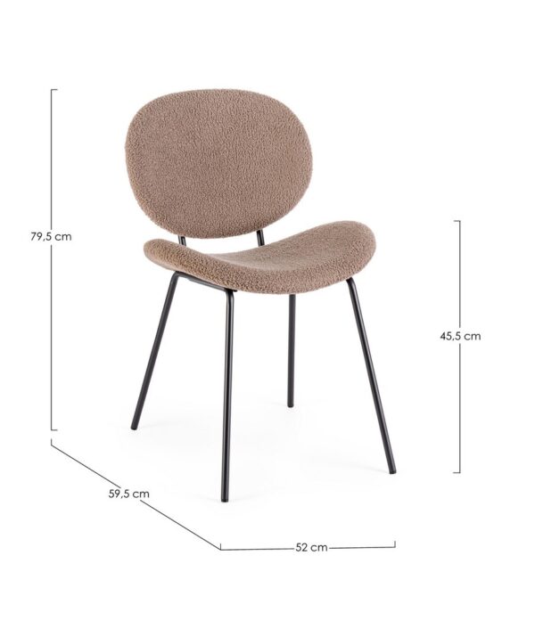 Set 2 scaune dining maro din tesatura boucle Maddie - imagine 12