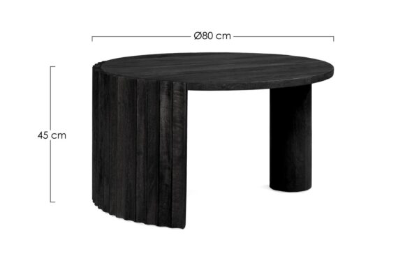Masa de cafea neagra rotunda din lemn de mango Orissa - imagine 7