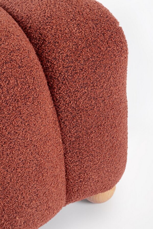 Bancheta caramizie din MDF si tesatura boucle Zora - imagine 4