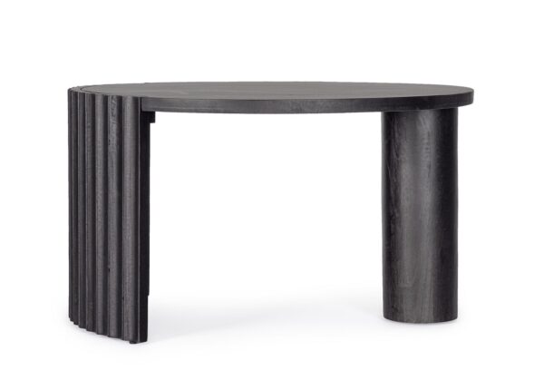 Masa de cafea neagra rotunda din lemn de mango Orissa - imagine 3