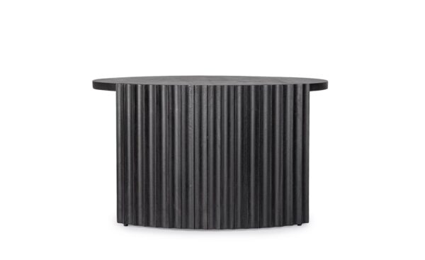 Masa de cafea neagra rotunda din lemn de mango Orissa - imagine 2