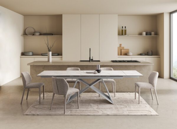 Set 2 scaune dining bej din tesatura Libby - imagine 9