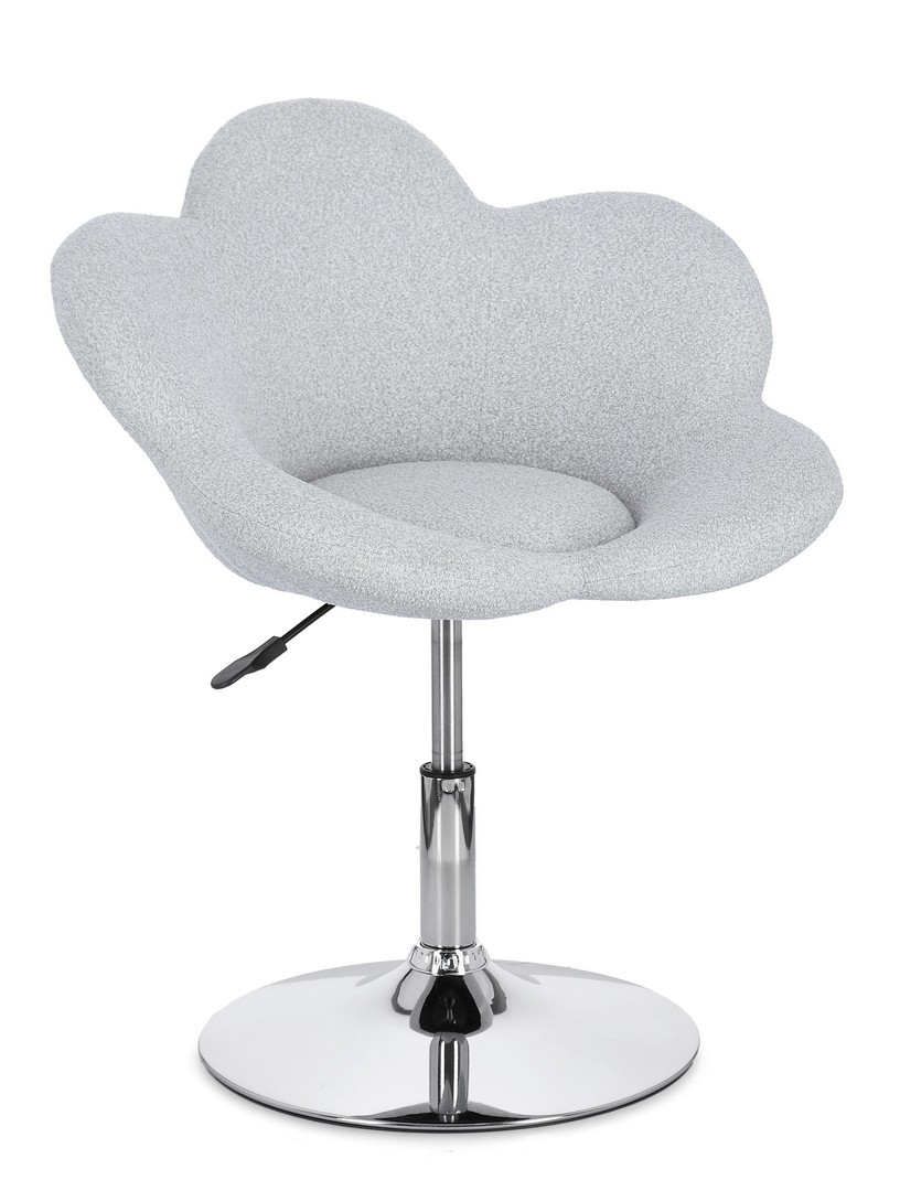 Set 2 scaune reglabile gri din tesatura Fleur Chrome - imagine 2