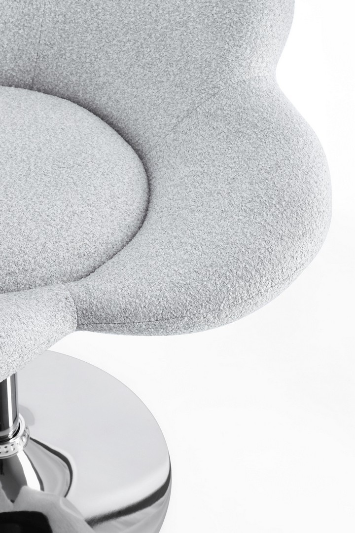 Set 2 scaune reglabile gri din tesatura Fleur Chrome - imagine 7