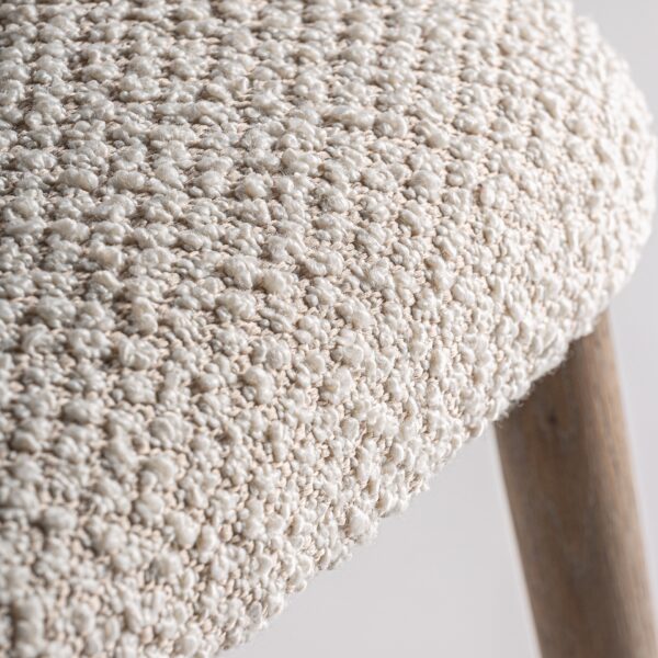 Scaun dining bej natur/alb din tesatura boucle Glorenza - imagine 7