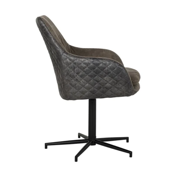 Scaun de birou rotativ maro din tesatura si piele Lucy - imagine 3
