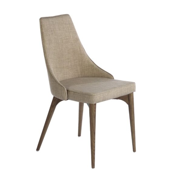 Scaun dining bej din tesatura si lemn Touch