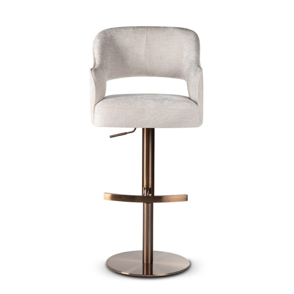 Scaun de bar rotativ din tesatura crem/auriu maro Mercy Supreme - imagine 2