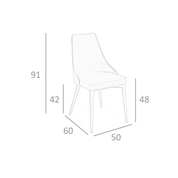 Scaun dining bej din tesatura si lemn Touch - imagine 8