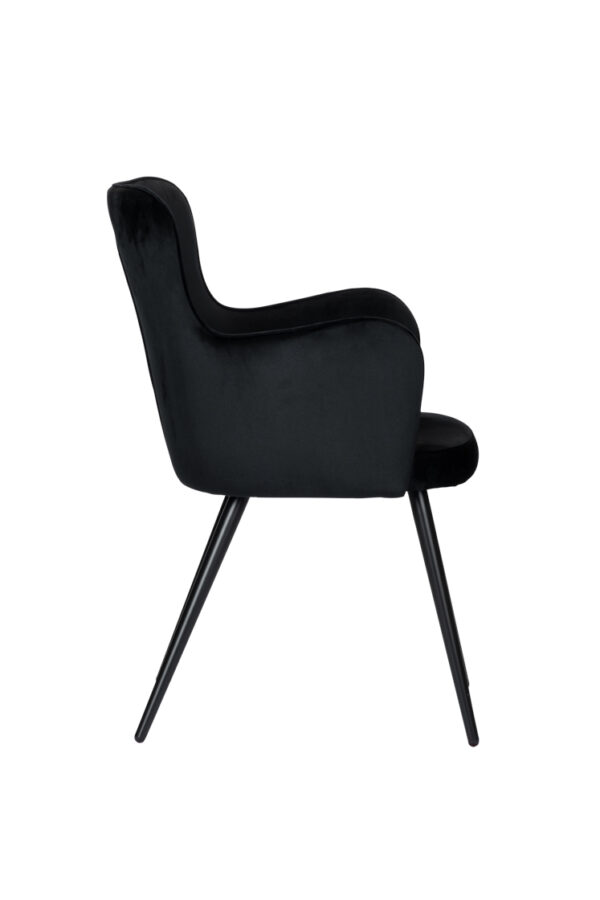 Set 2 scaune dining din catifea negre Wing - imagine 2