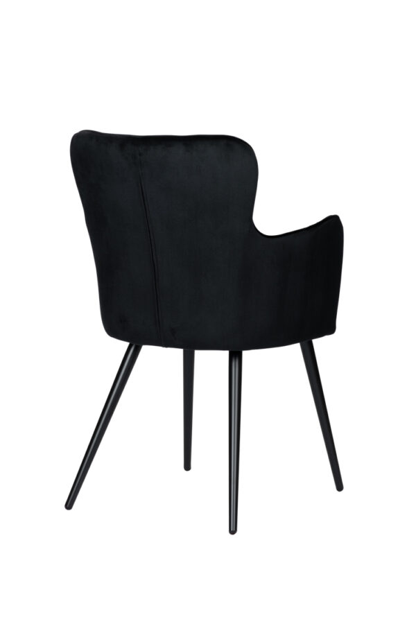 Set 2 scaune dining din catifea negre Wing - imagine 3
