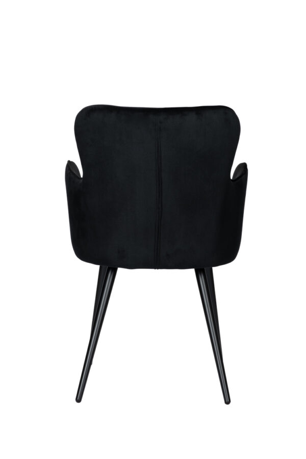 Set 2 scaune dining din catifea negre Wing - imagine 4