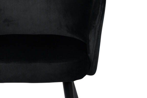 Set 2 scaune dining din catifea negre Wing - imagine 5