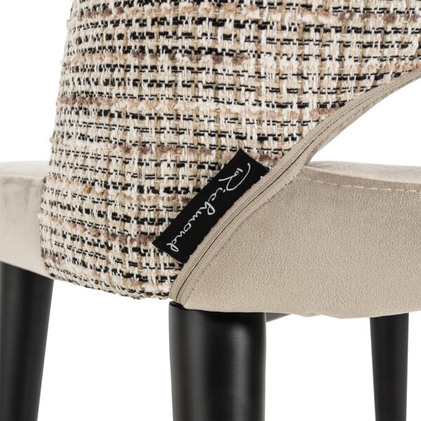 Scaun dining bej din catifea si tesatura Tabitha - imagine 6