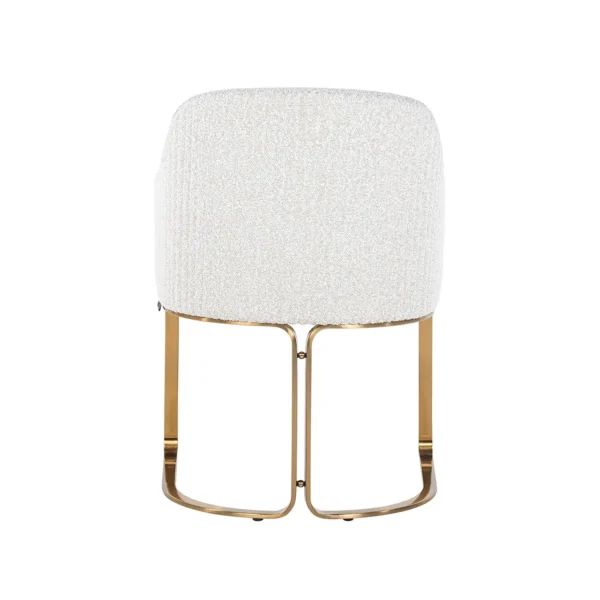 Scaun dining alb/auriu din tesatura boucle Hadley - imagine 5