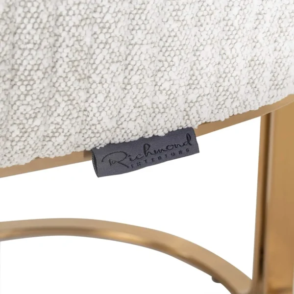Scaun dining alb/auriu din tesatura boucle Hadley - imagine 6