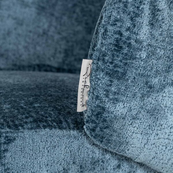 Scaun dining albastru din tesatura chenille Amphara - imagine 6
