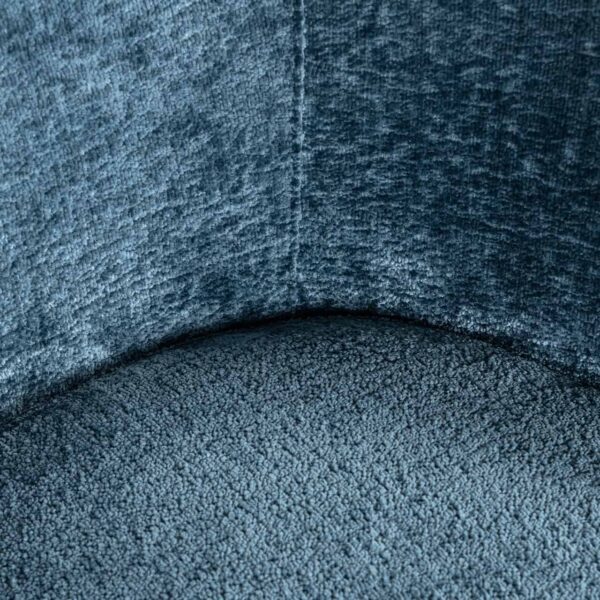 Scaun dining albastru din tesatura chenille Amphara - imagine 5