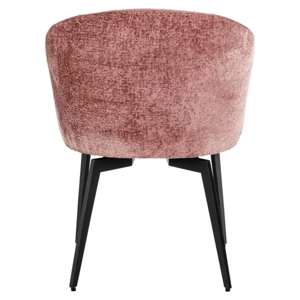 Scaun dining roz din tesatura chenille Amphara - imagine 4