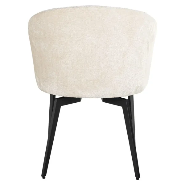 Scaun dining alb din tesatura chenille Amphara - imagine 4