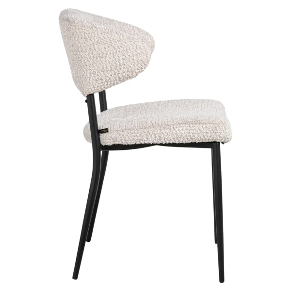Set 2 scaune dining crem din tesatura boucle Bea - imagine 3