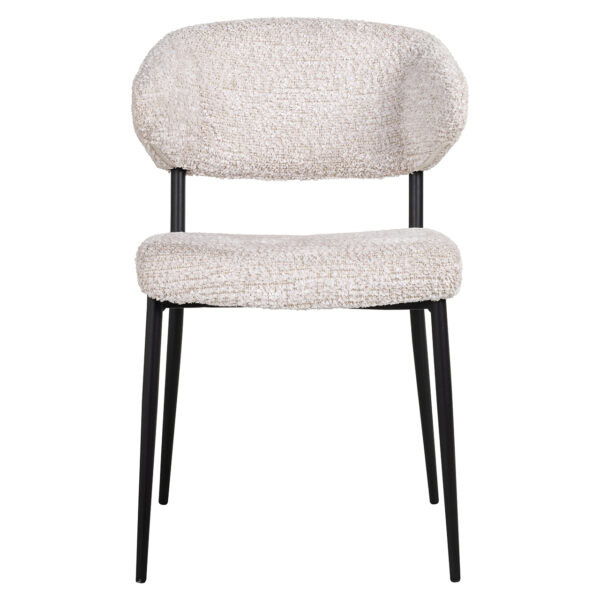 Set 2 scaune dining crem din tesatura boucle Bea - imagine 2