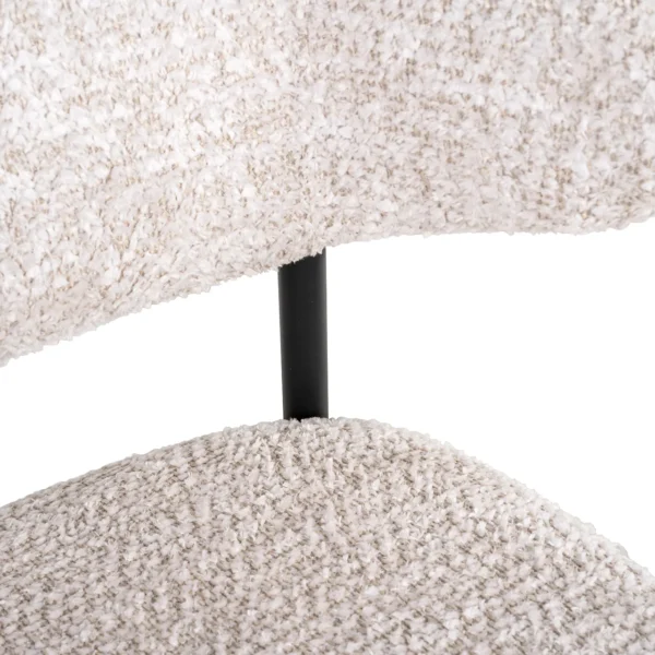 Set 2 scaune dining crem din tesatura boucle Bea - imagine 5