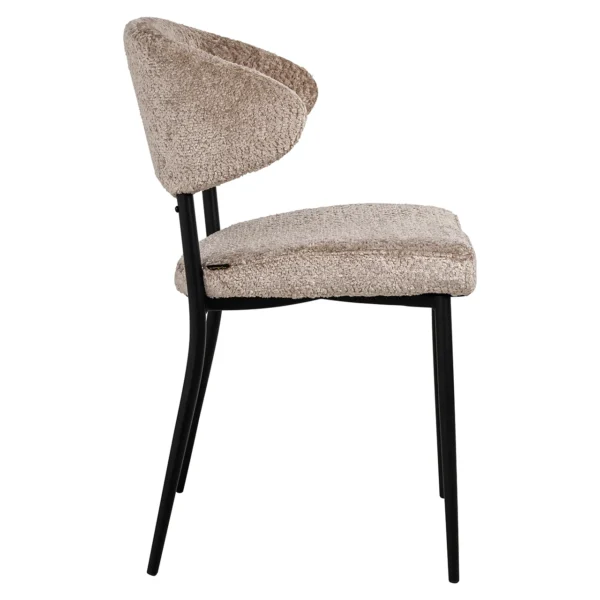 Set 2 scaune dining bej din tesatura boucle Bea - imagine 3