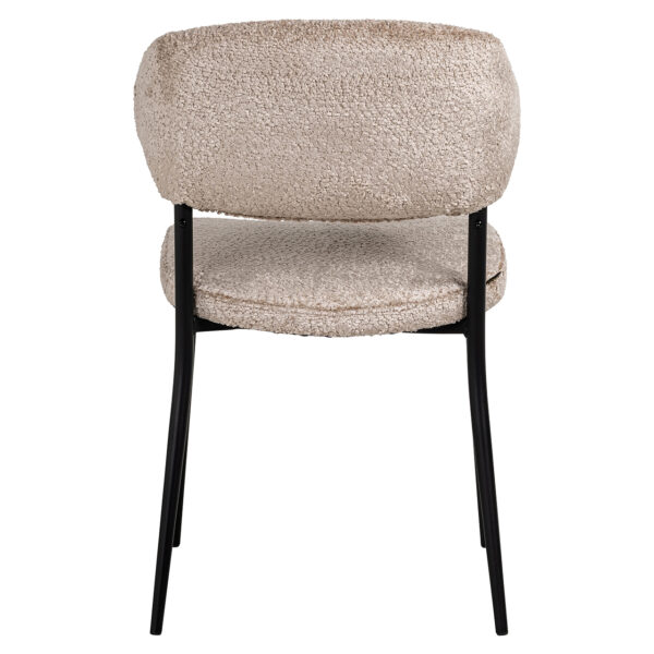 Set 2 scaune dining bej din tesatura boucle Bea - imagine 4