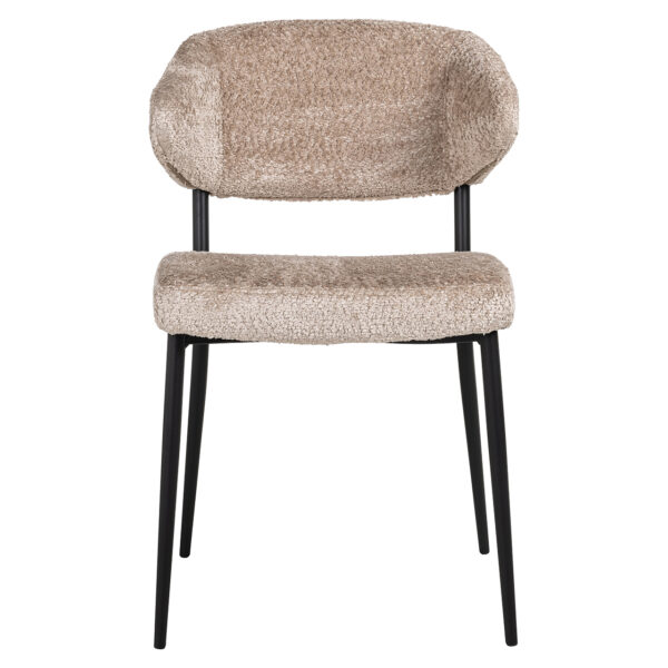 Set 2 scaune dining bej din tesatura boucle Bea - imagine 2