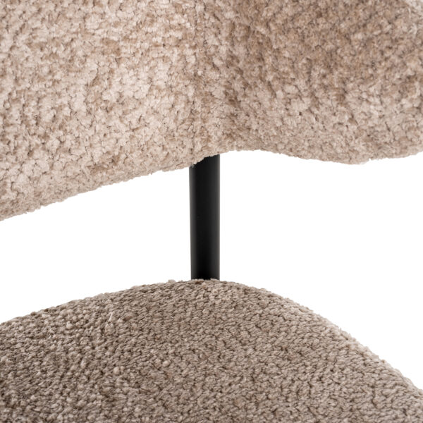 Set 2 scaune dining bej din tesatura boucle Bea - imagine 5