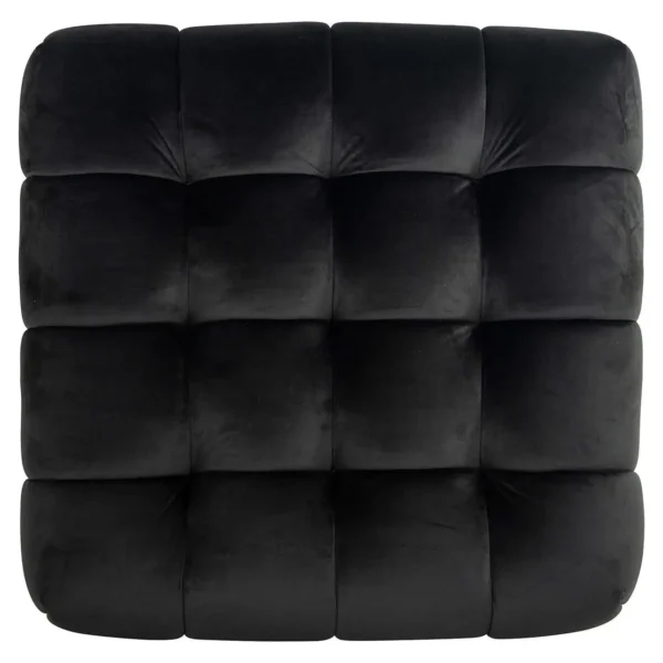 Taburet negru/auriu din catifea Huxley - imagine 3