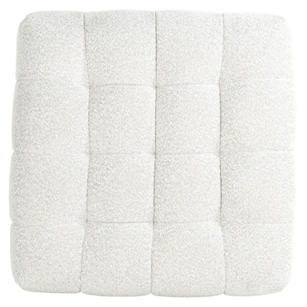 Taburet alb/auriu din tesatura boucle Huxley - imagine 3