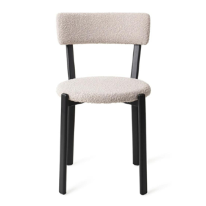 Scaun dining roz pal din tesatura boucle Obu